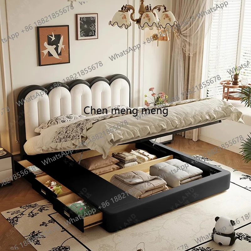 Safe Design European Bed Sleeping Wooden Modern Simple Girls Bed Double King Size Space Saving Letto