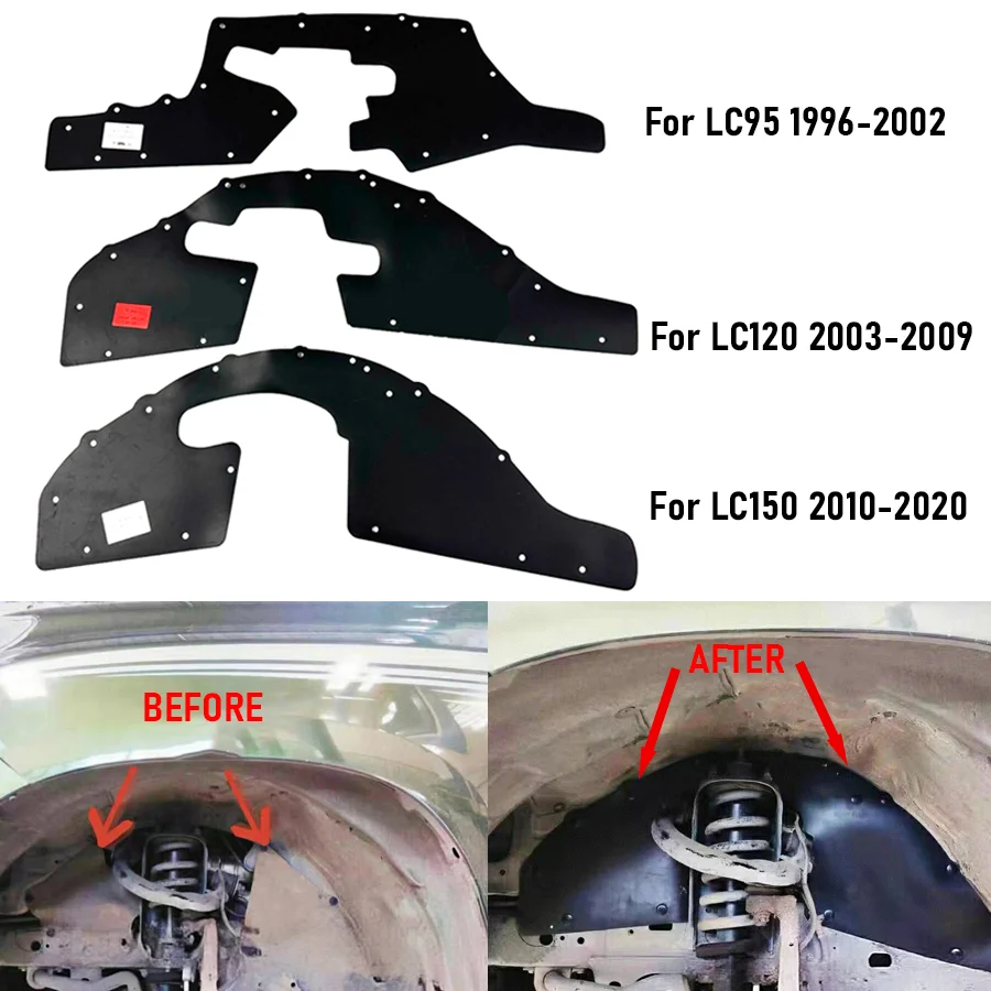 Wooeight 2x Mud Flaps For Toyota Land Cruiser Prado LC95 1996-2002 LC150 LC120 Splash Guards Mudflaps Fender Liners Shield Seal
