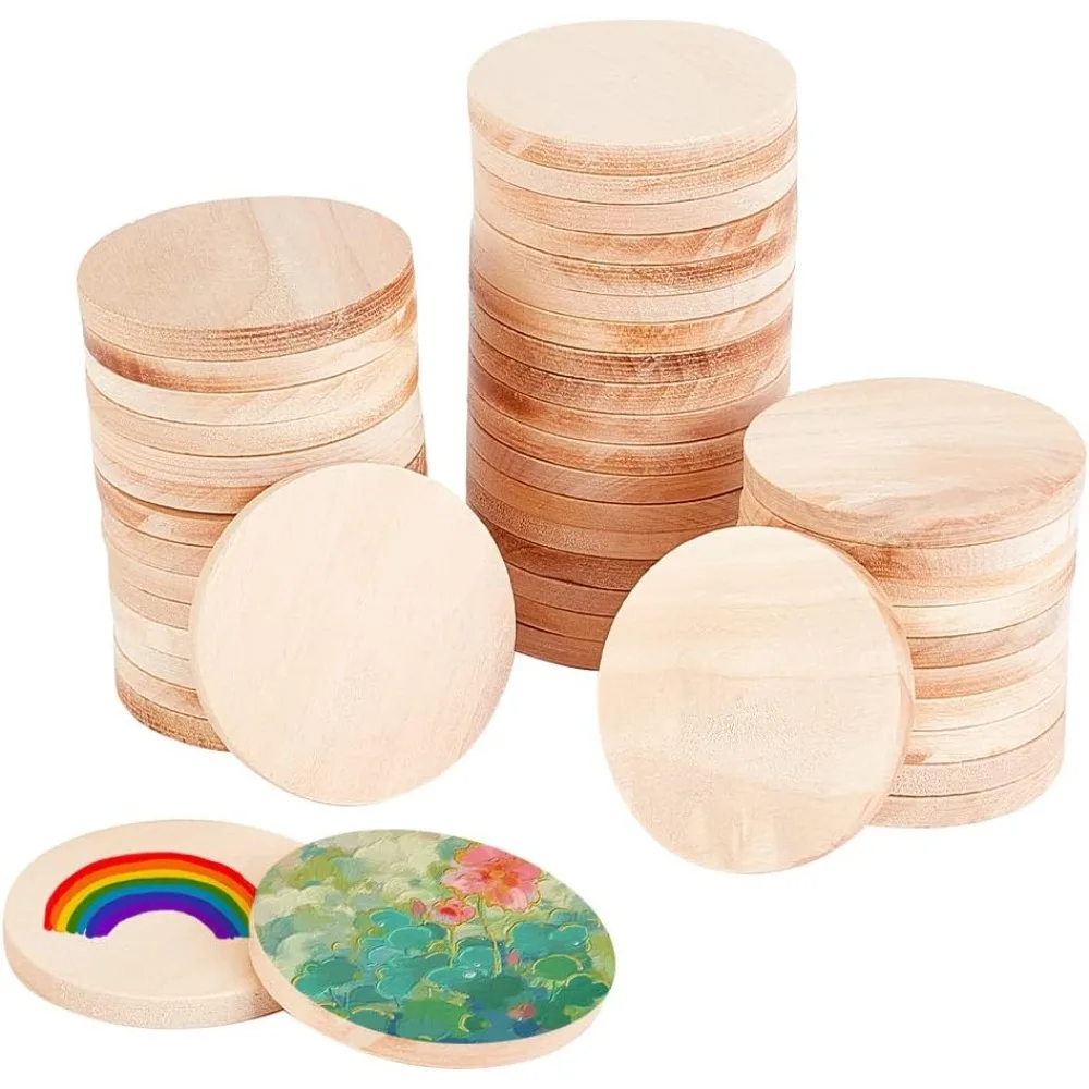 50pcs 2 inch Natural Wood Slices 0.2