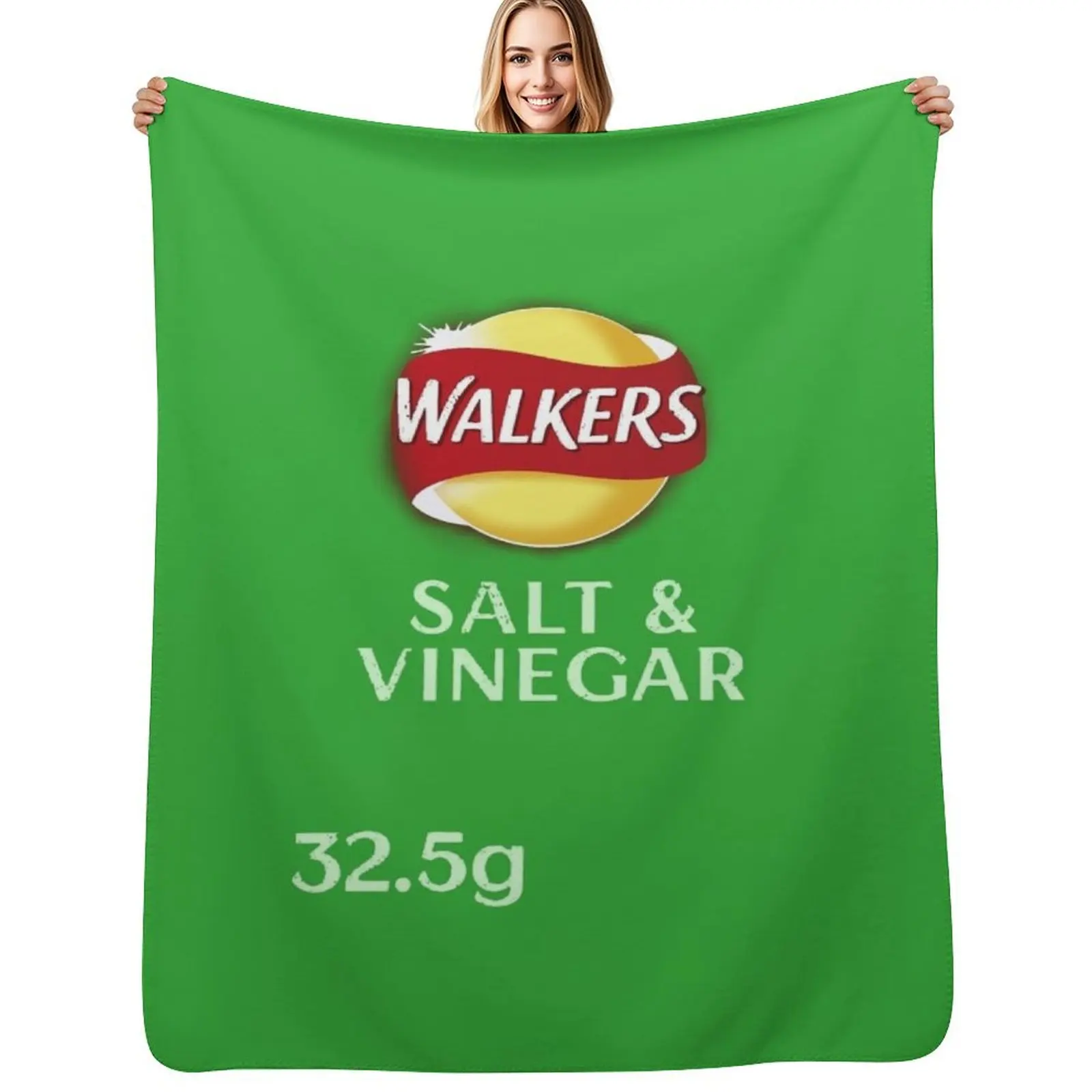 Walkers Salt & Vinegar Crisps design Throw Blanket Portable Lightweight Blanket for Travel Camping