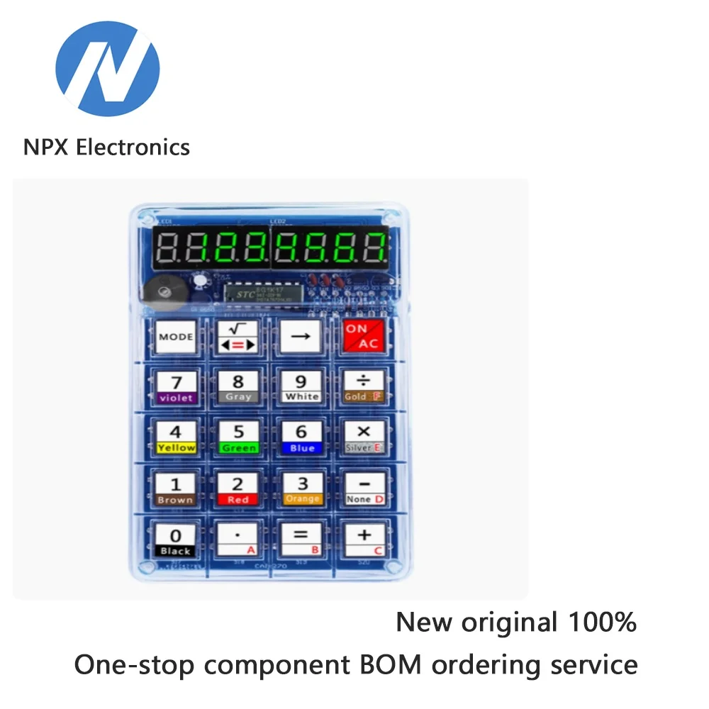 مجموعة أدوات صنع الآلة الحاسبة الإلكترونية التي يمكنك صنعها بنفسك أجزاء 51 شريحة واحدة للحواسيب الصغيرة ممارسة اللحام ذاتية الصنع LED أنبوب رقمي للكمبيوتر #1