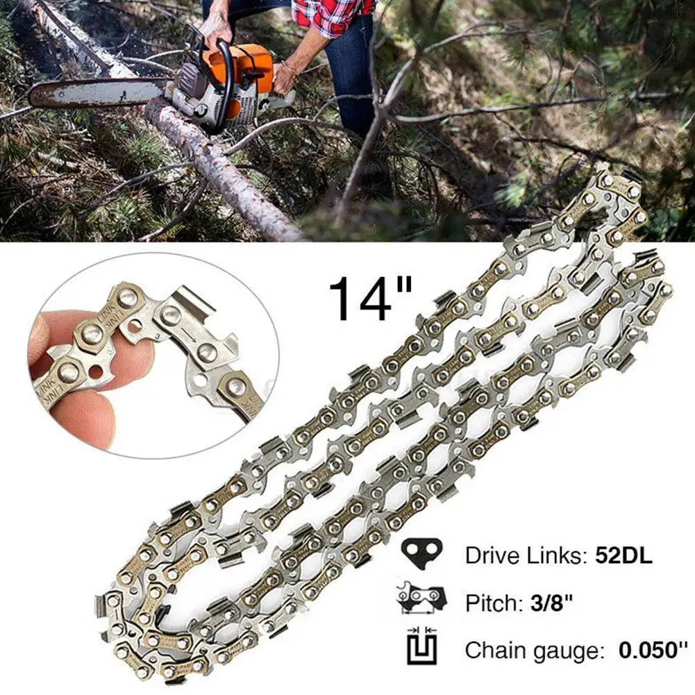 

14 Inch Metal Chain Saw 52 Drive Link 3/8 Chain Link Chainsaw Inch Household Feller Pliers Wood Cutting Chainsaw Accessories