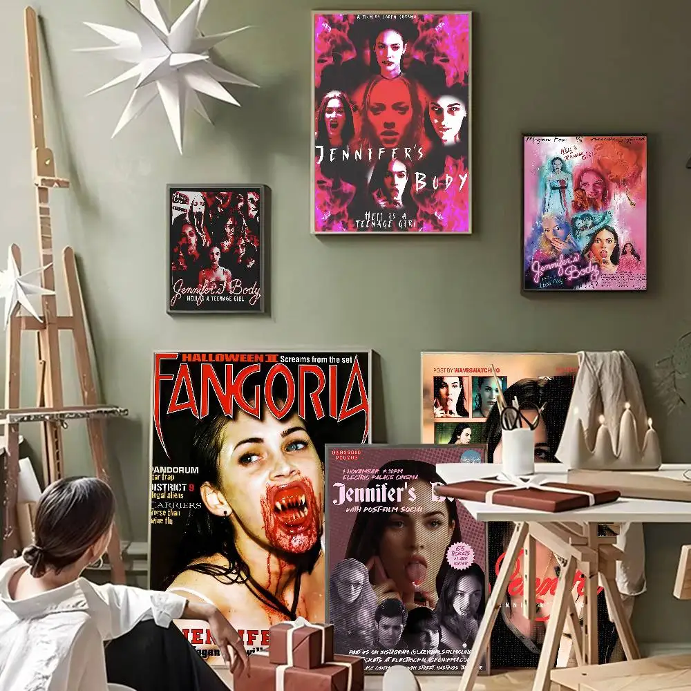 Pop Movie Jennifer Body Classic Anime Poster Waterproof Paper Sticker Coffee House Bar Room Wall Decor