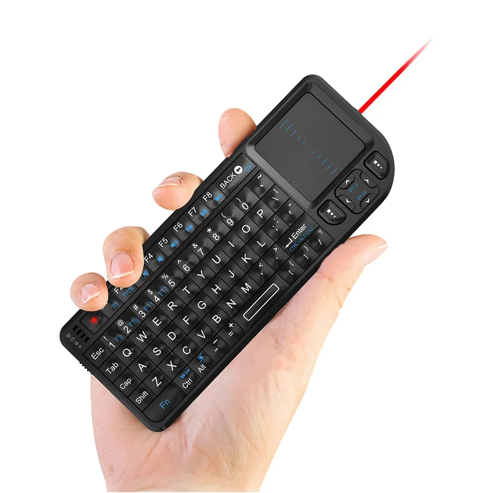 MRSVI A8 Mini Draadloos Toetsenbord 2.4G 7-kleuren Backlit Touchpad Air Mouse Met Infrarood Indicator voor Android TV Box PC, Kantoor - afbeelding 2