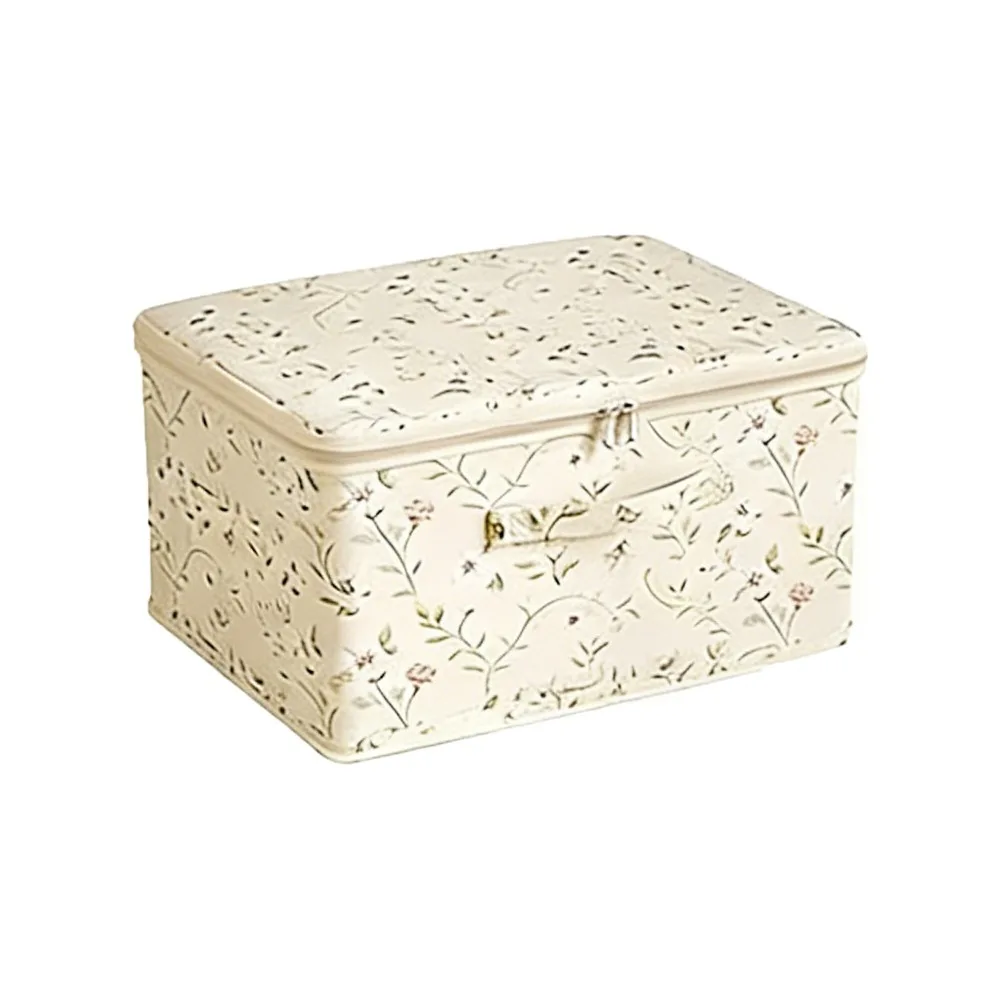 

Foldable Clothes Quilt Storage Box Space Saving Dustproof Wardrobe Storage Bins with Zipper Washable Sundries Storage Container