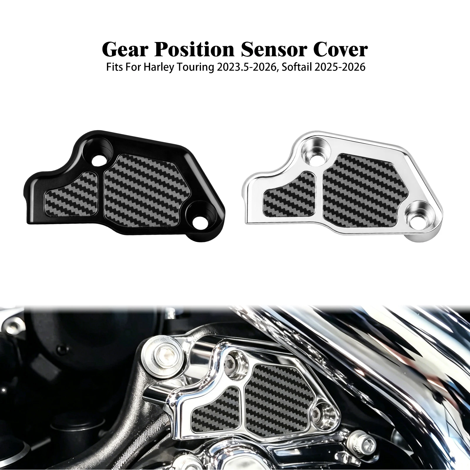 

Gear Position Sensor Cover Motorcycle CNC Clutch For Harley Touring Road Street Glide 2023.5-26 Softail Fat Boy Breakout 25-2026