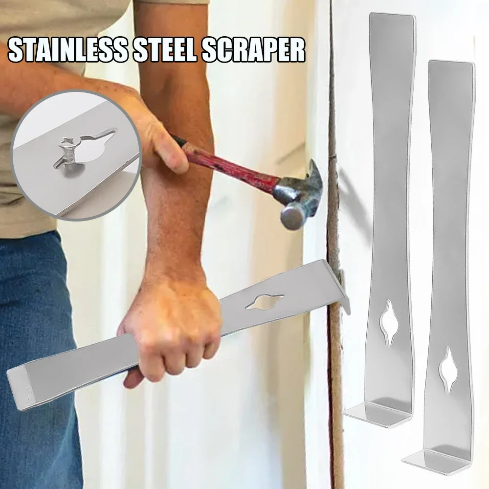Stainless Steel 3 in 1 Multifunctional Crowbar Scraper Staple Remover Woodwork Crowbar Nail Lifter Flat Mouth Scraper Hand Tool