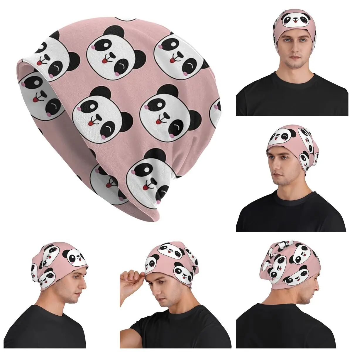 Cute Panda  Men Women Adult Beanies Caps Knitted Bonnet Hat Warm Hip Hop Autumn Winter Outdoor Skullies Hats