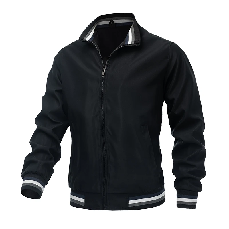 Jaqueta bomber corta-vento masculina, casaco casual com zíper, esportes ao ar livre, jaqueta militar de motocicleta, primavera, outono