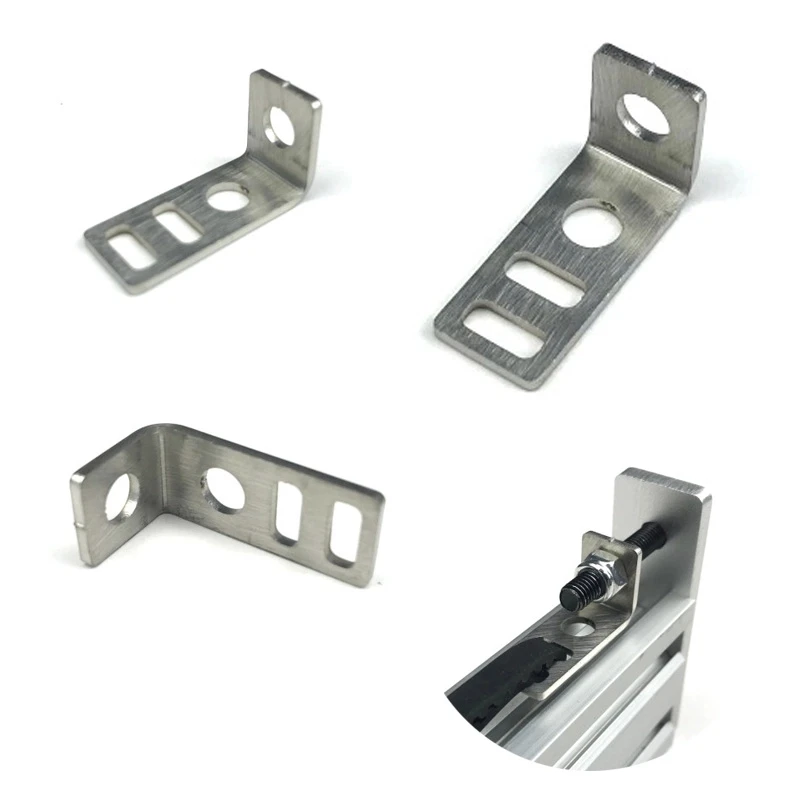 5Pcs L Type Belt Mount Plate Stainless Steel Fixing Right Angle Corners Bracket for 6mm Width G2T GT3 Timing Belt CNC 3D Printer