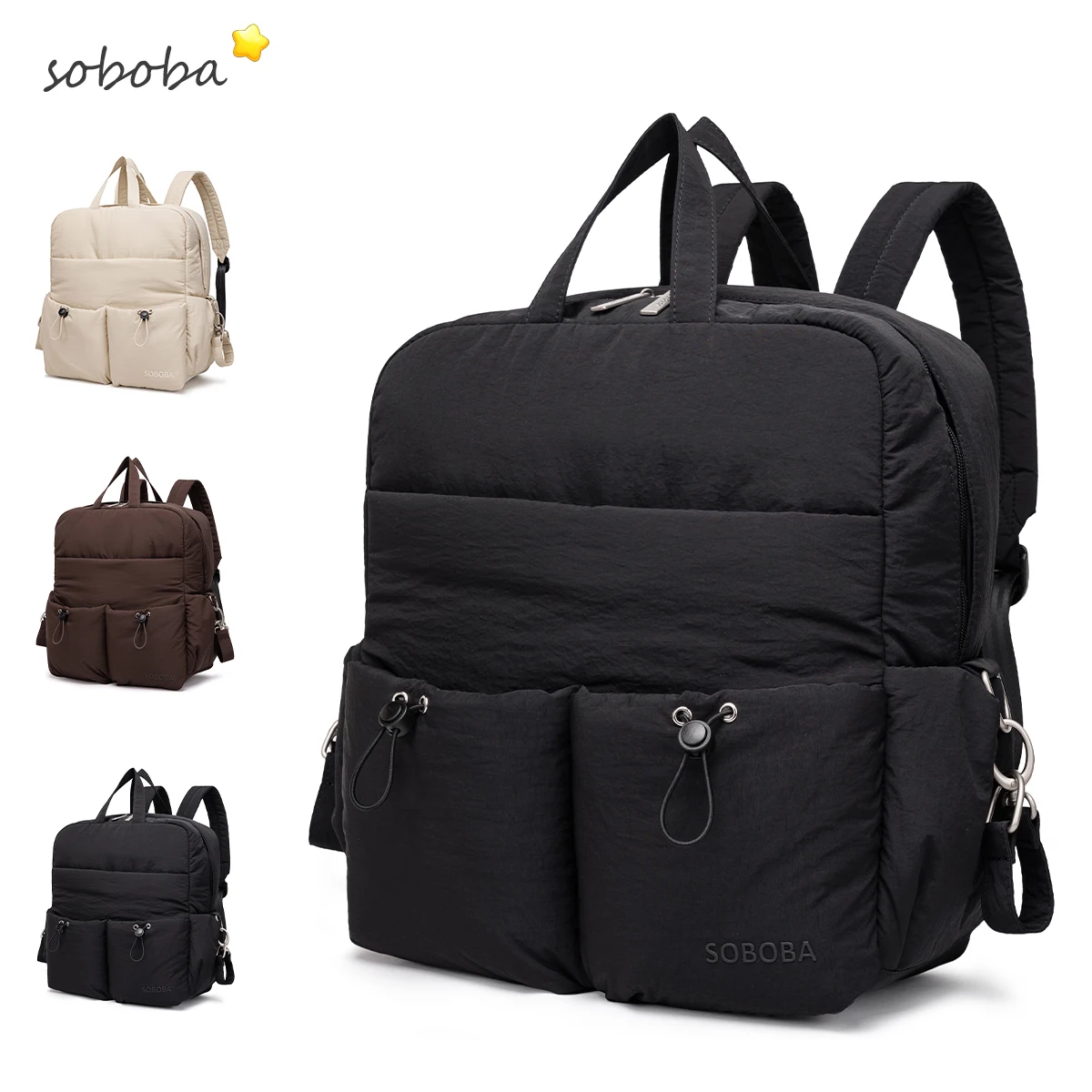Backpack Diaper Bag - SOBOBA Многофункциональный рюкзак для подгузников, большая