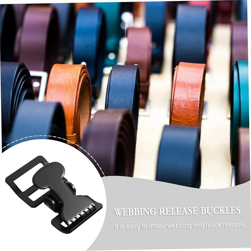 WORTHOWN-5Pcs Webbing CLAMP หัวเข็มขัดเหล็ก QUICK RELEASE CLIP LATCH Clamps สําหรับ Duty เข็มขัด Suspenders