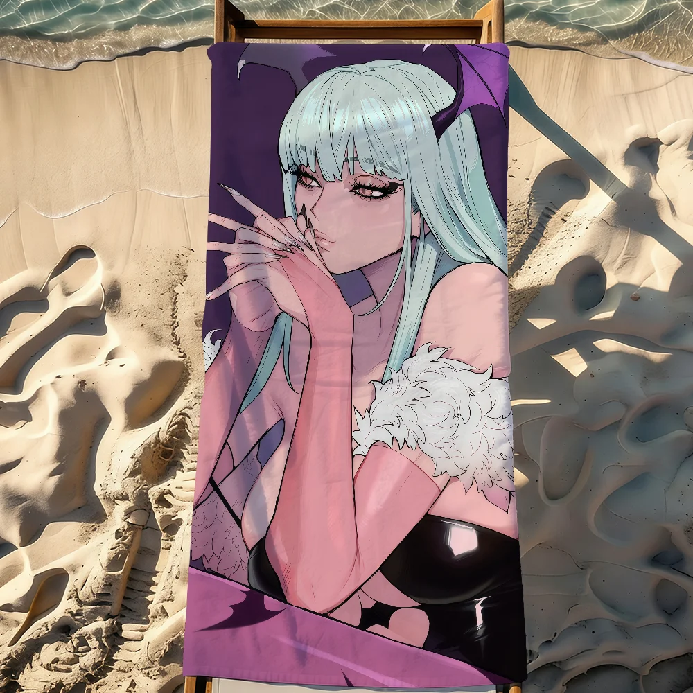 M-Morrigan Aensland Game Towel Sports Quick Dry Travel Camping Gear Sandproof Soft Light Large Beach Towel