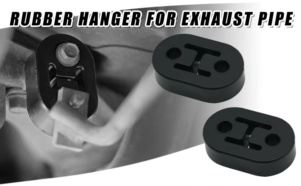 1 stücke schwarz Auto Auto Auspuff Schall dämpfer Kleiderbügel Halterung 2 Löcher Gummi halterung Universal Auto Auto Zubehör – Detail 2
