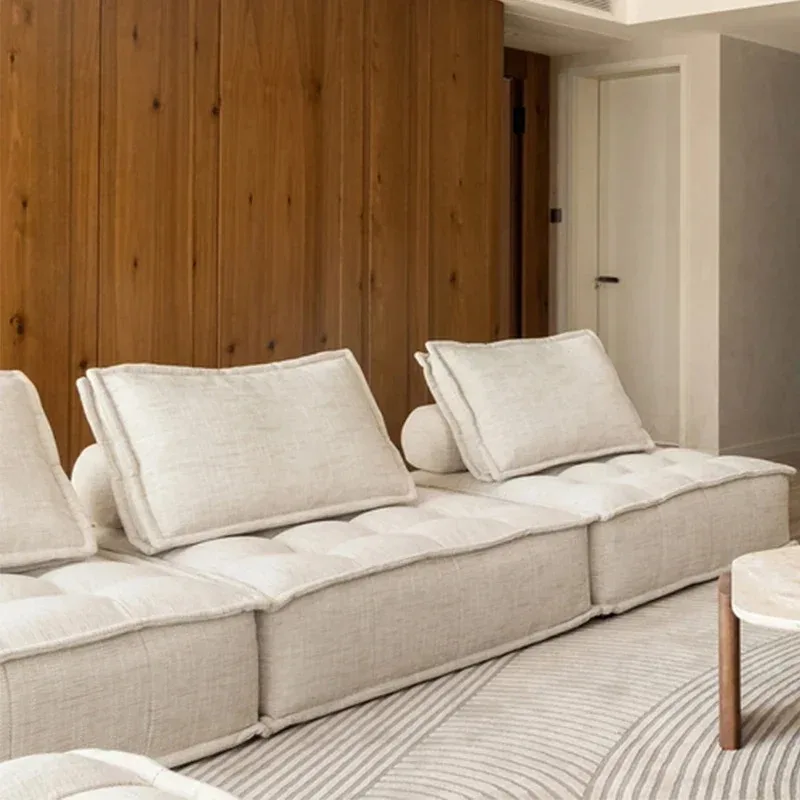 غرفة المعيشة شقة صغيرة حديثة بسيطة وحدة مزدوجة أريكة قماش التوفو