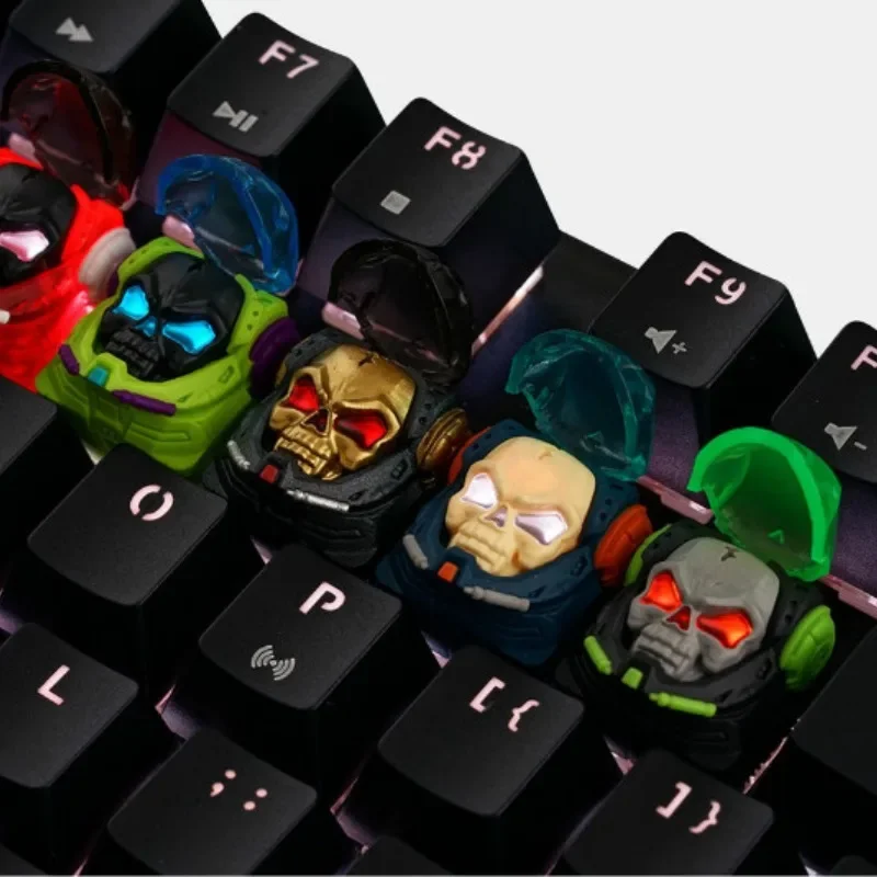 

ECHOME Skull Keycap Custom Ghost Cherry Artisan Keyboard Keycap Transparent Mask R3 KeyCaps Mechanical Keyboard Gaming Accessory