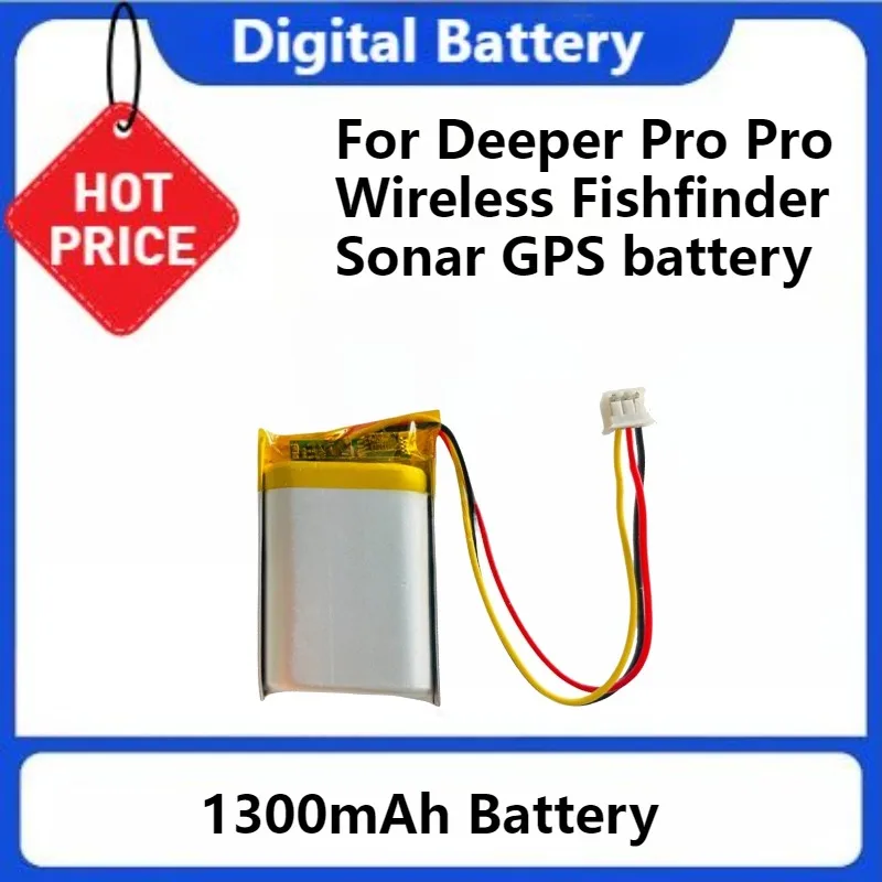 بطارية 1300 مللي أمبير في الساعة لجهاز Deeper Pro Pro + Wireless Fishfinder Sonar GPS