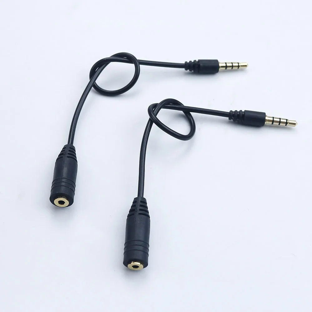 TRRS Stereo 3.5mm męski do 2.5mm kabel żeński adapter Audio 3-biegunowy 3.5 żeńskiego do 2.5 męskiego przewód zasilający linia Audio