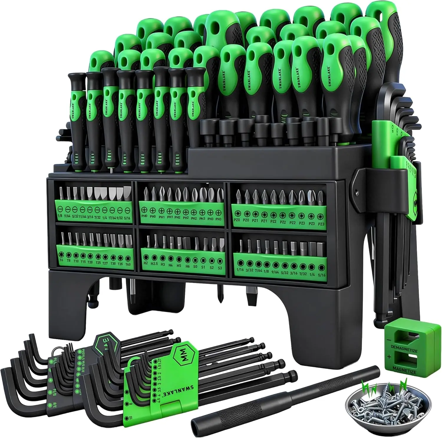 

141-Piece Magnetic Screwdriver Set with Ratchet, Bits & Hex Keys for DIY