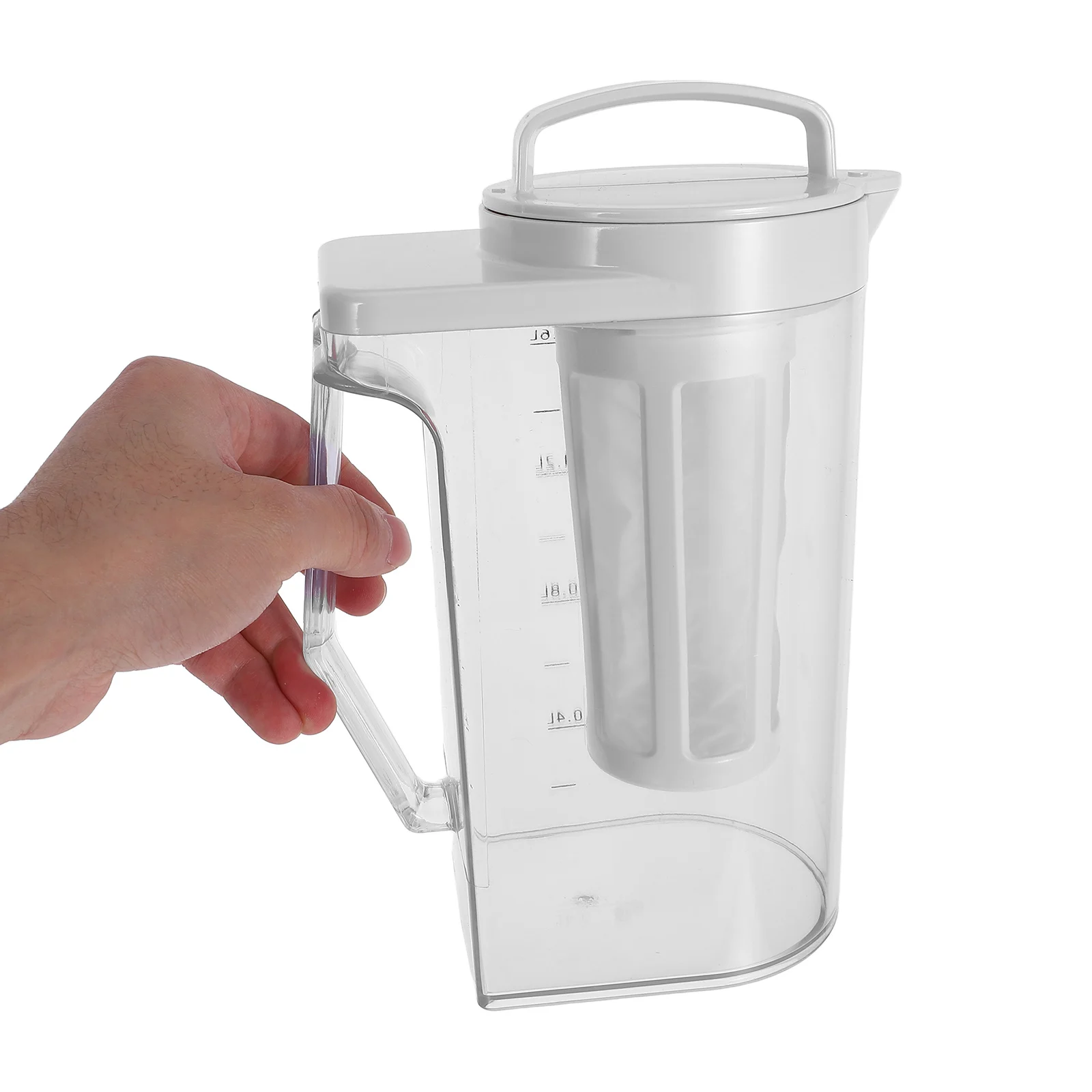 

1.6L Cold Brew Coffee Pitcher Plastic Beverage Dispenser Measurement Marks Fridge Juice Container Ice Tea Water Carafe Drink Jug