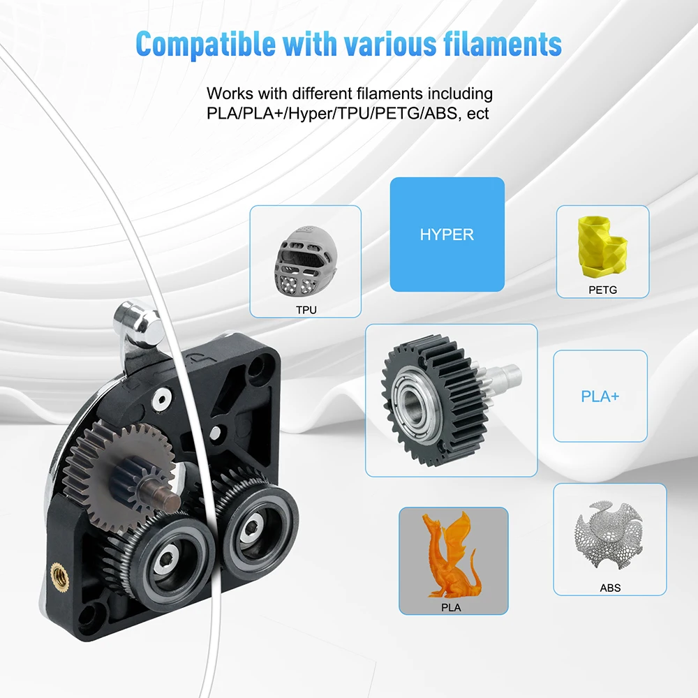 Upgrade-Extruder-Getriebe für Creality K1/K1C/K1 Max, Vollmetall-Filamentgetriebe, 3D-Druckteil, verschleißfest – Detail 4