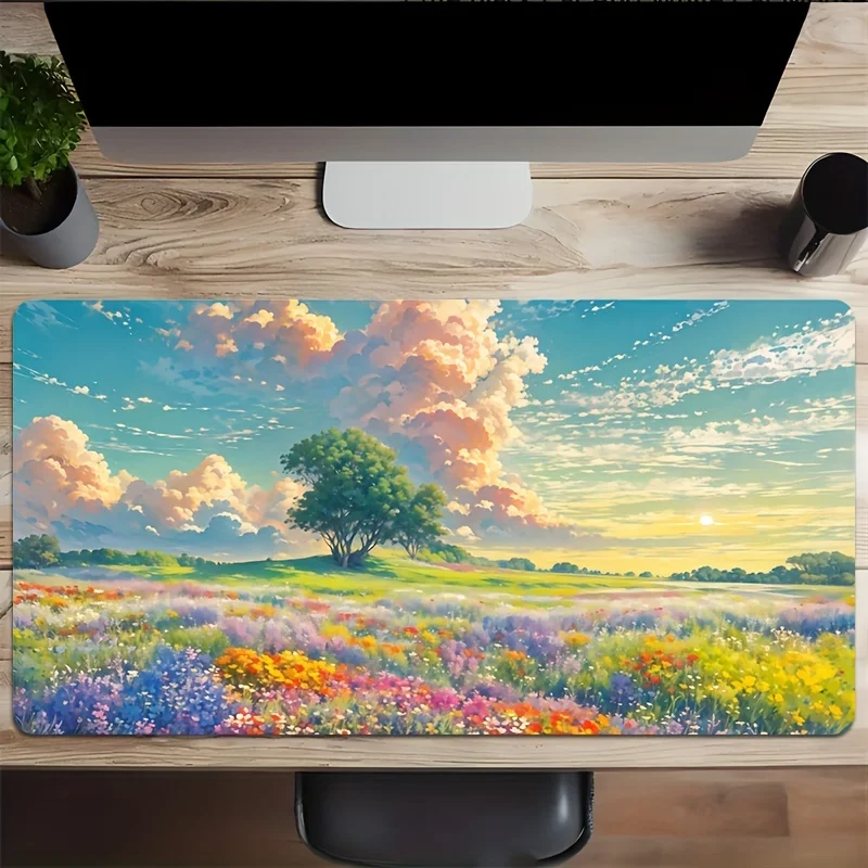 

Large Vibrant Prairie Gaming Mouse Pad Non-Slip Washable Rubber Desk Mat Office Carpet Pc Accessory Mousepad 900x400 Playmat