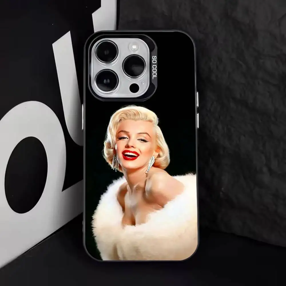 Чехол для телефона 80-х годов M-Marilyn M-Monroe iPhone 16 15 14 13 12 11 8 7 Pro Max Plus Mini XS SE Anti Fall Black Matte Фото №4