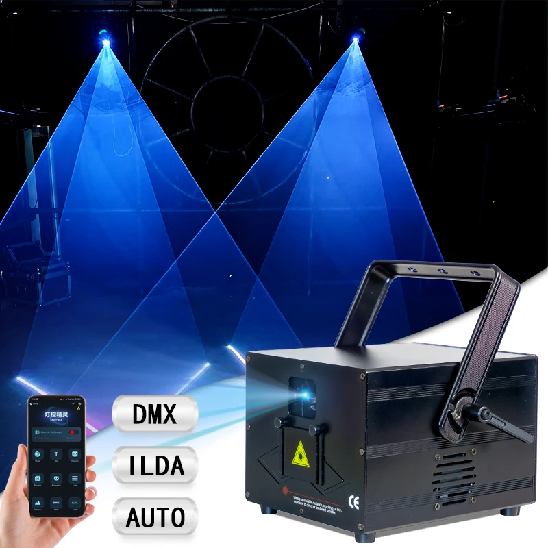 4W 6W 8W Stage 3D Animation Scanner RGB 20Kpps Laser Light With ILDA APP DMX For Bar Disco Christmas Party Wedding Show Light