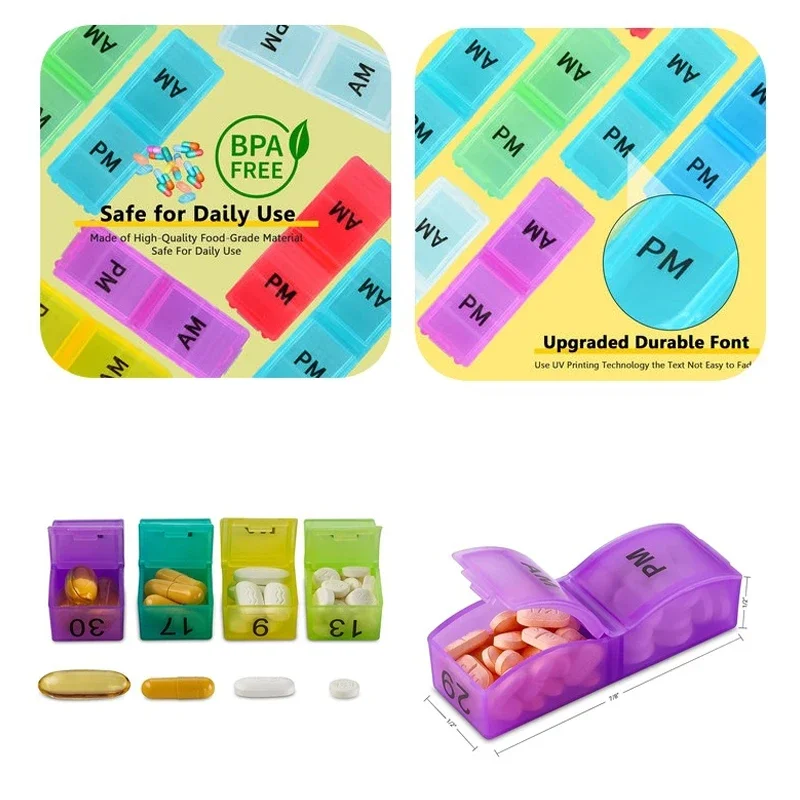 Monthly 31 Days Medicine Medical Pill Box Pill Case Storage Box Travel Medicine Box Holder Tablet Organizer for Vitamins