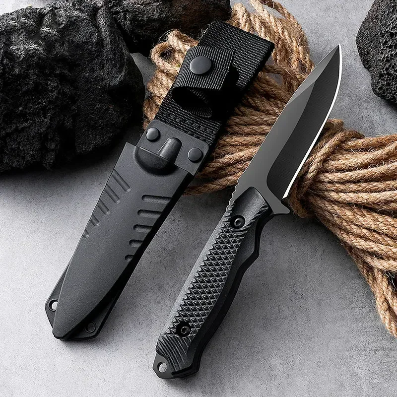 Portable BASTINELLI Fixed Hunting Knife D2 Blade G10 Handle with Sheath Military Knives Outdoor Barbecue EDC Tactical Tool