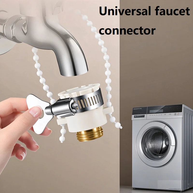Universal Water Faucet Adapter , Kitchen Sink Faucet Adapter Hose Fitting Quick Connect  Tap for Car Washing Garden Irrigation