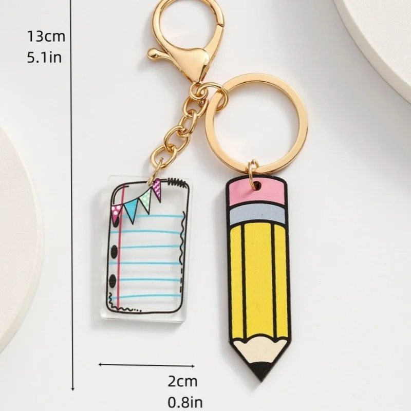 2D Flat Graduation Book-Shaped Acrylic Keychain – Backpack Bag Charm, Pencil Holder Accessory for Students Teachers Graduates
