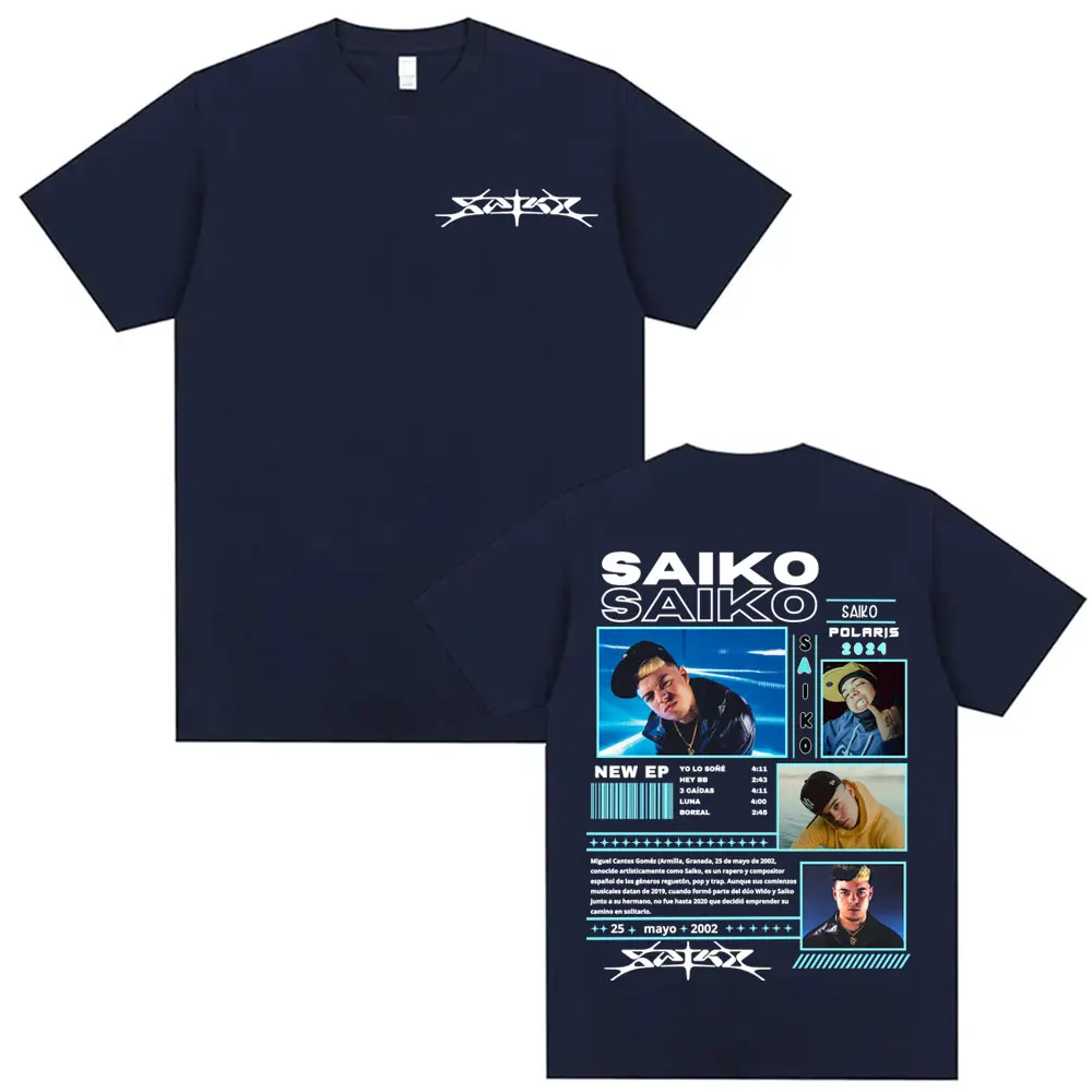 Rapper SAIKO POL ARIS 2025 Tour Merch T-shirts for Men Women Vintage Hip Hop Pop Music T Shirts Fashion Oversized Cotton T-shirt