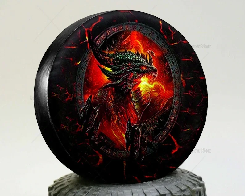 Dragon Flame Portable D343 Protector Wheel Spare Opathy Covers, Weather-Verde, Remorque, Montres SUV, Camion, Voyage, Accessoires