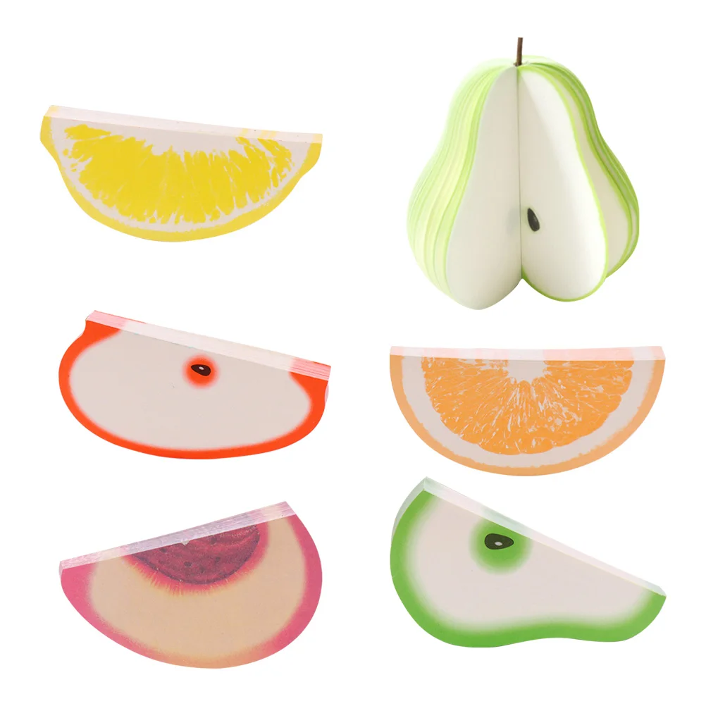 

6 Pcs Fruit Note Paper Time Memo Post Shaped Stickers Notebook Sticky Bookmark Notepads