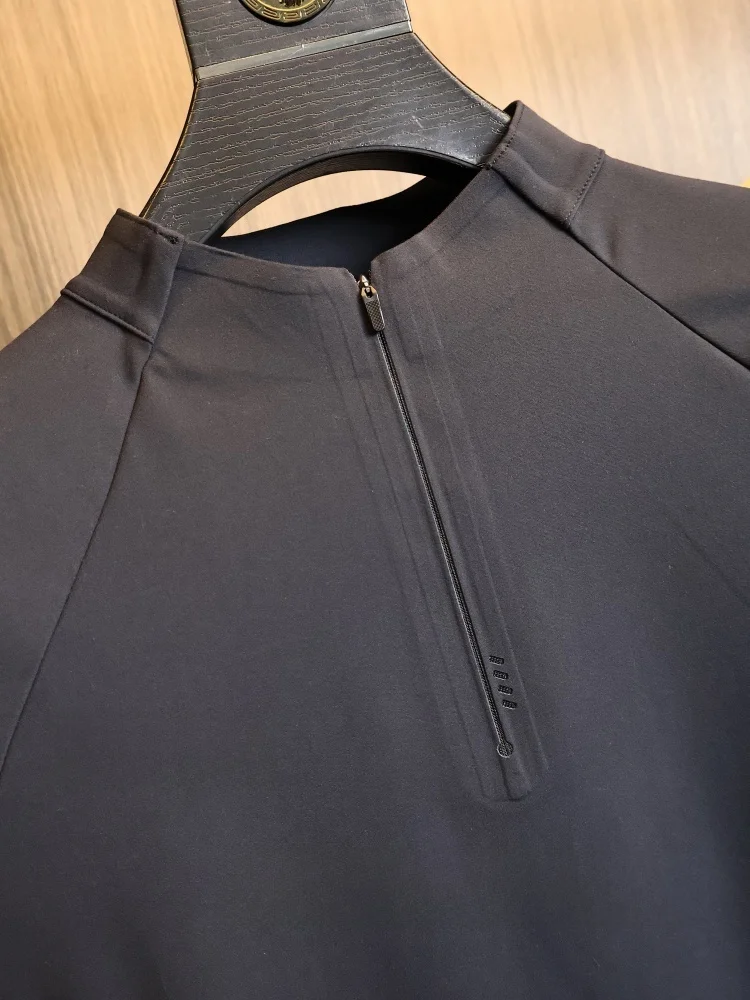 Men's Autumn Long Sleeve T-Shirt Half Zipper Moisture Wicking Seamless Fashion Urban Style Standard Fit Nylon Spandex Blend