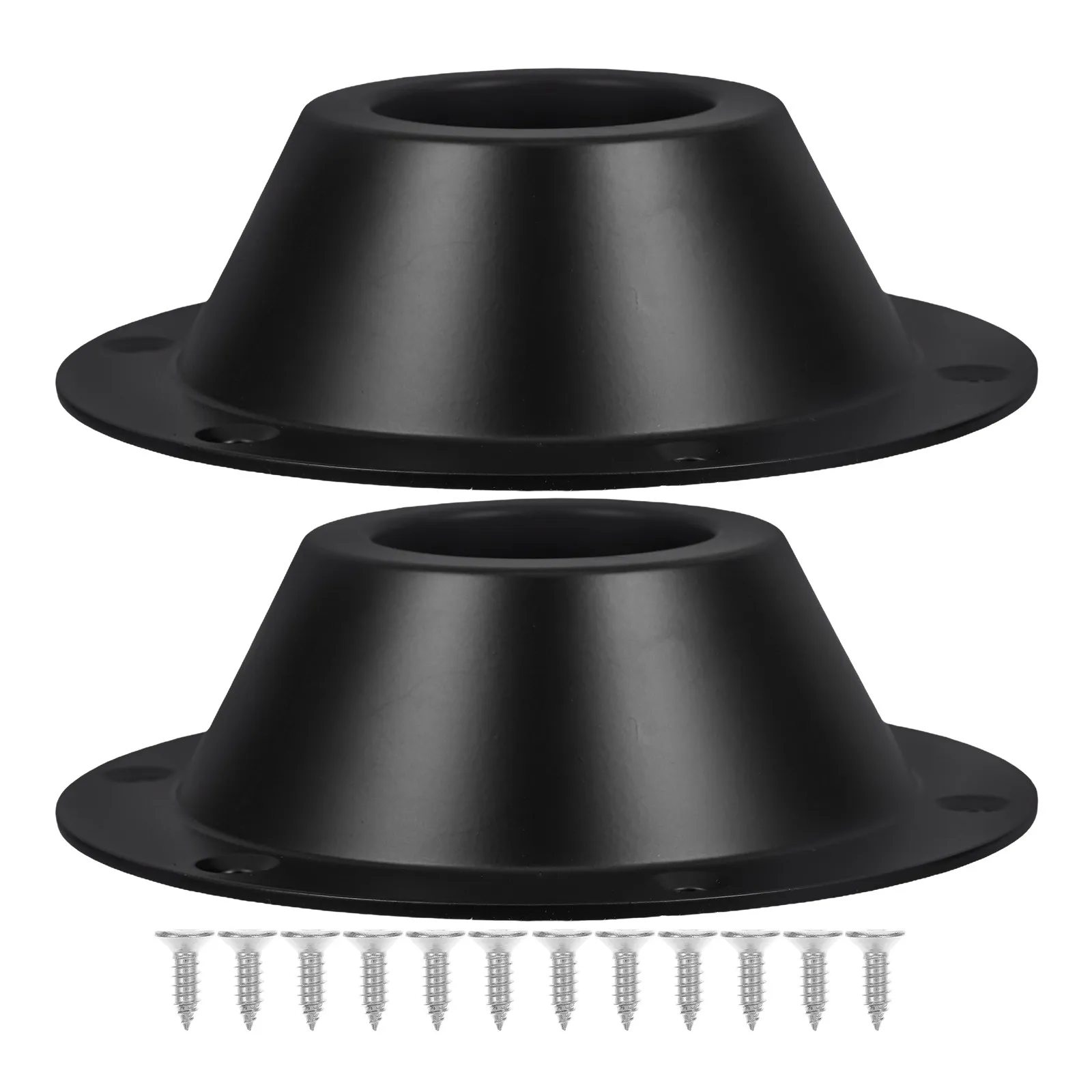 

2Pcs Rv Table Base Mount Black Aluminum Pedestal Flange Floor Mounting Stable Support for Camper Boat Furniture Accessory