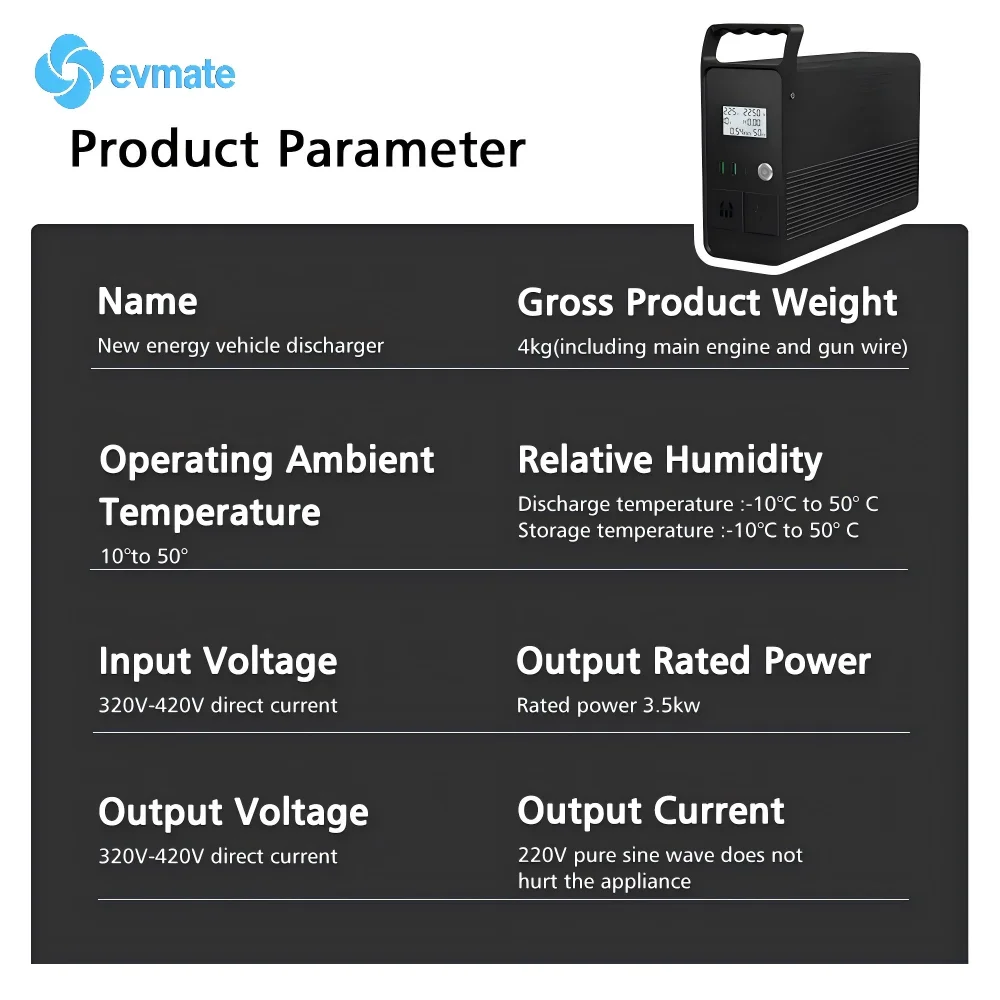 Handheld 5KW DC V2L Discharger CCS GB/T EV Power Converter IP54 Protection 2026 New With Multi Safety Protection Circuits