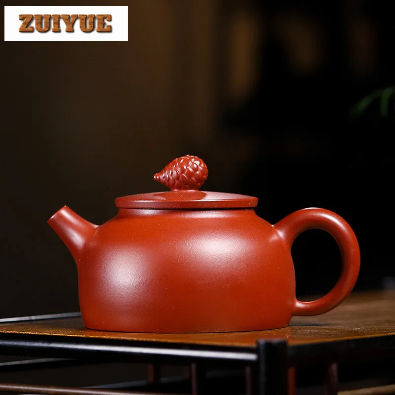 

200ml Handmade Yixing Purple Clay Teapots Handmade Pine Cone Pot Raw Ore Dahongpao Mud Kettle Chinese Zisha Tea Set Cafes Craft