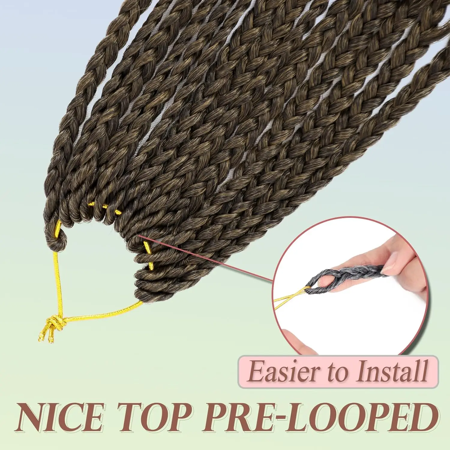 Boho Box Braids Вязаные крючком волосы 18/24 дюйма 1/8 упаковок Goddess Box Braids Вязаные крючком волосы с вьющимися концами Предварительно закрученные богемные синтетические волосы