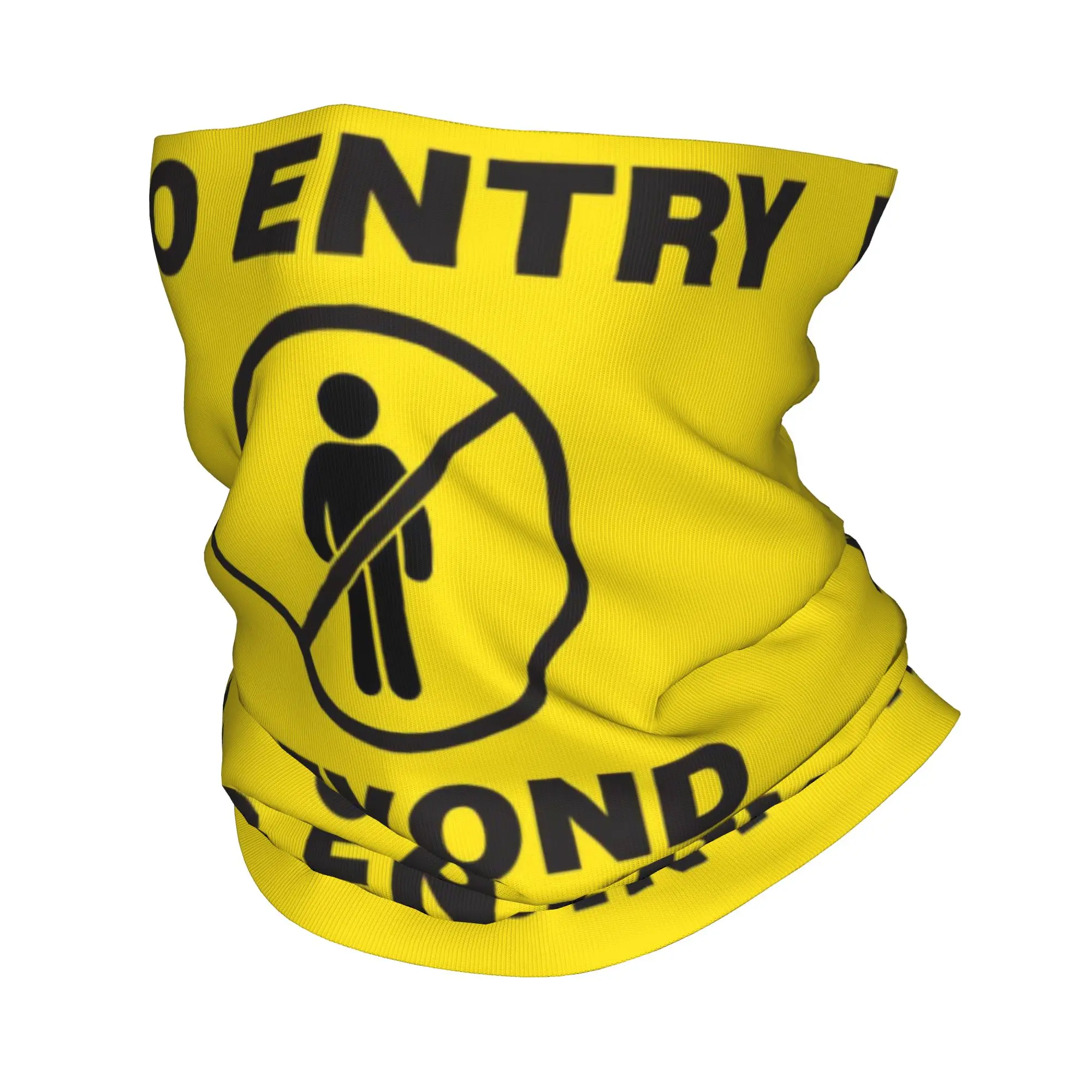 Custom Funny Caution Warning Bandana Winter Neck Warmer Men Windproof Wrap Face Scarf for Ski  Gaiter Headband