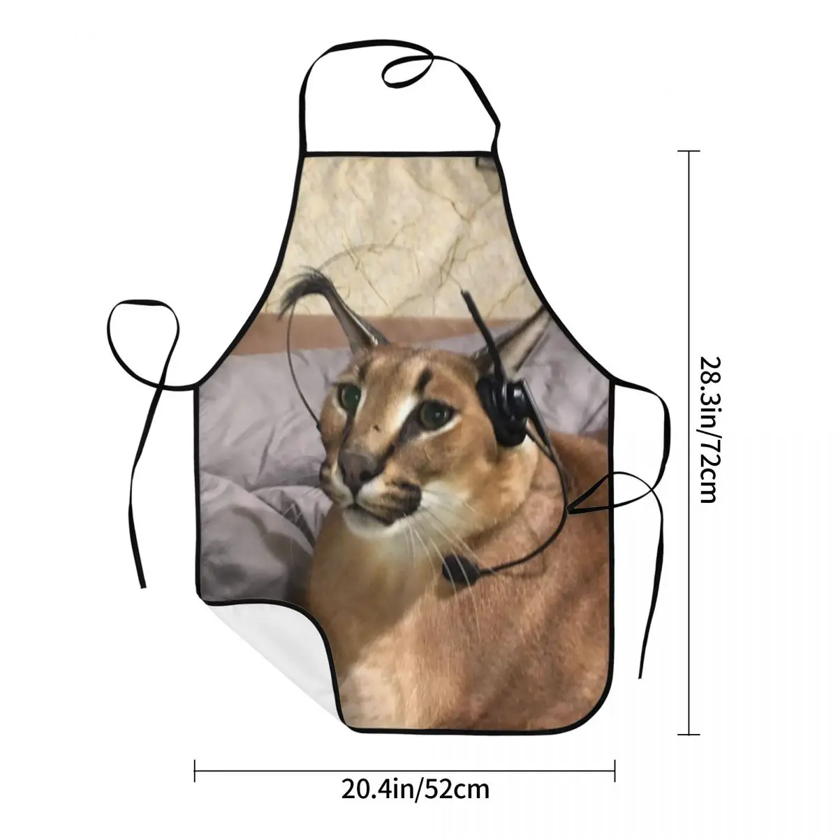 Big Floppa Gaming Meme Apron Women Men Unisex Bib Funny Caracal Cat Kitchen Cooking Tablier Cuisine Chef Gardening