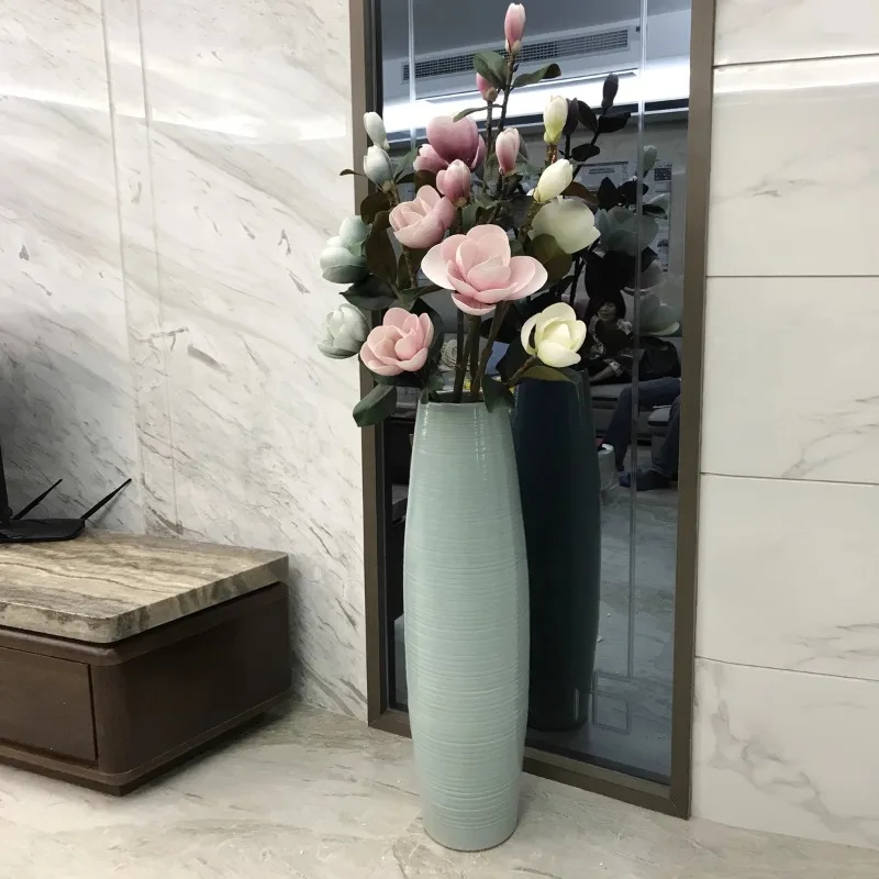 

Jingdezhen Modern European Simple Light Luxury Ceramic Floor High Vase Living Room