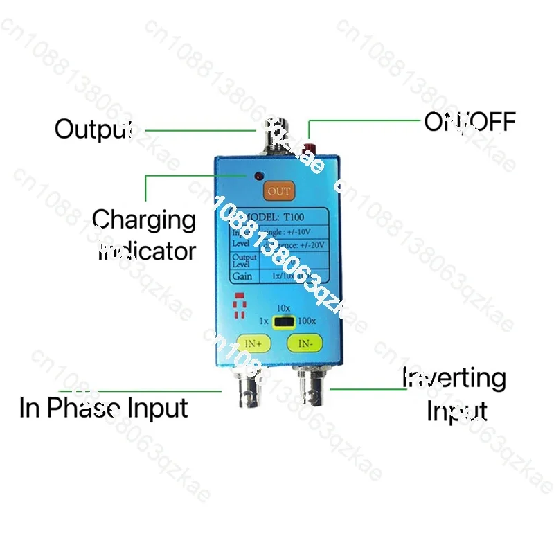 T100 Differential Probe 1X/10X/100X Oscilloscope Probe 10M Bandwidth To Amplify Weak Signals