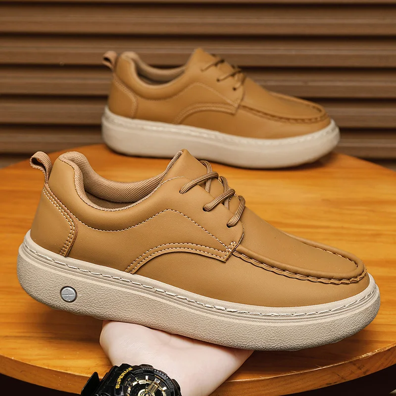 

Мужская повседневная обувь в стиле ретро, легкие мужские удобные универсальные лоферы на шнуровке, мужские одинарные туфли