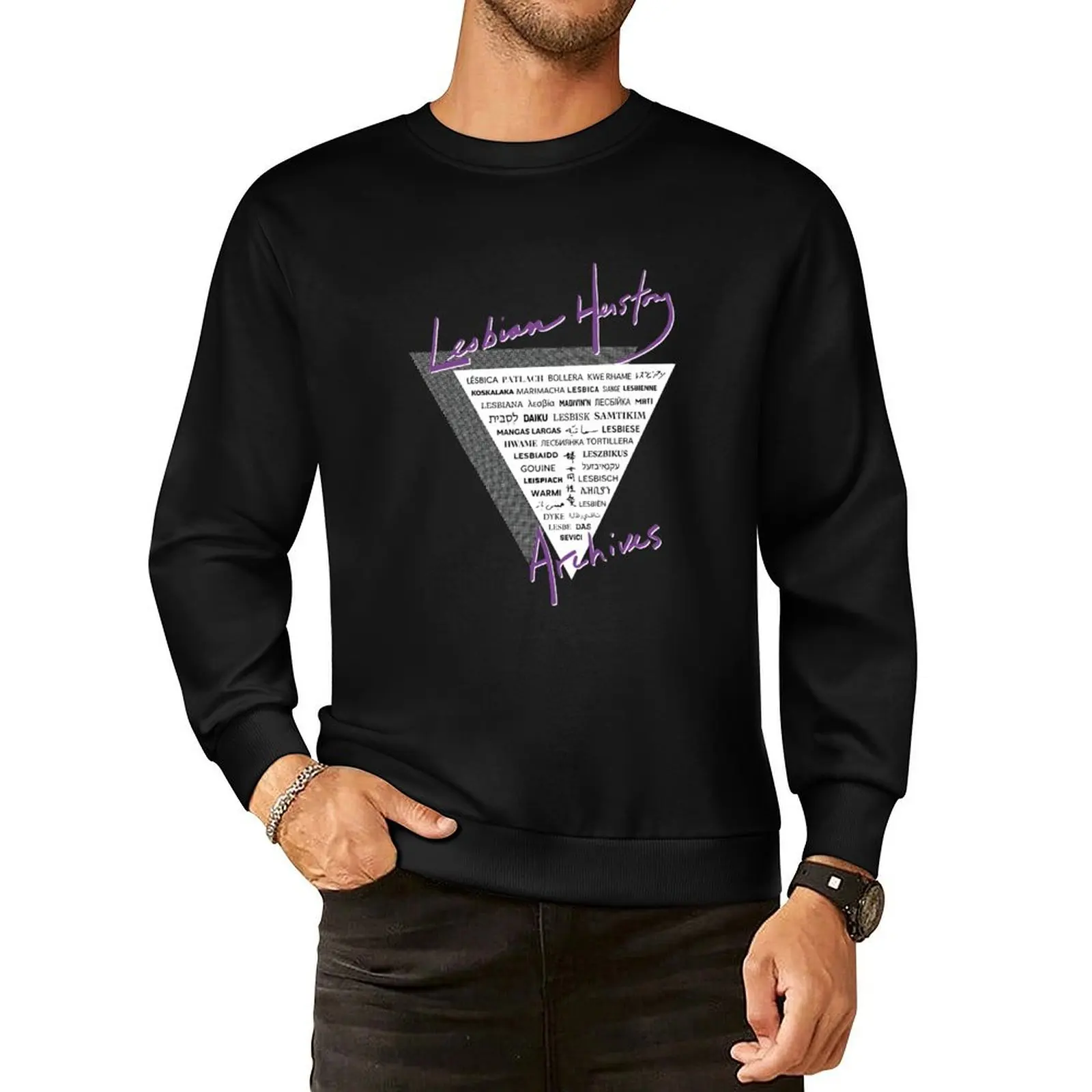 LHA triangle: the word lesbian in 40 languages! Pullover Hoodie autumn jacket men men wear sweatshirts