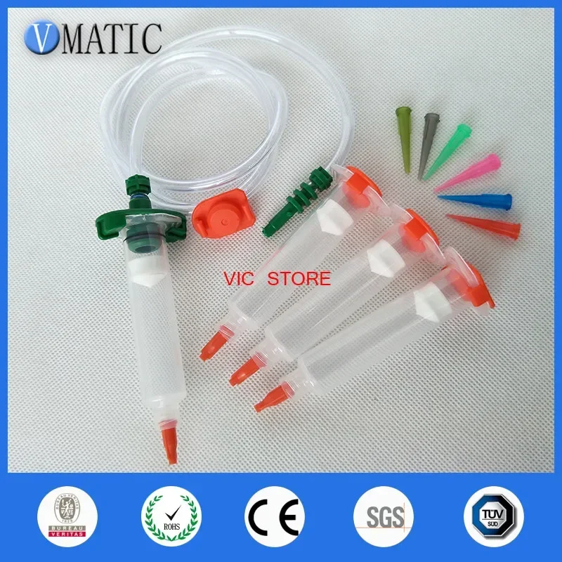 Free Shipping 10cc 10ml Liquid Dispenser Solder Paste Adhesive Glue Pneumatic Syringe + Dispensing Needle Tip