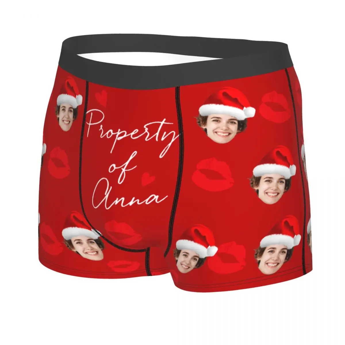 Men Personalized Face Photo Custom Christmas Gifts Long Underwear Funny Boxer Briefs Shorts Panties Homme Breathable Underpants