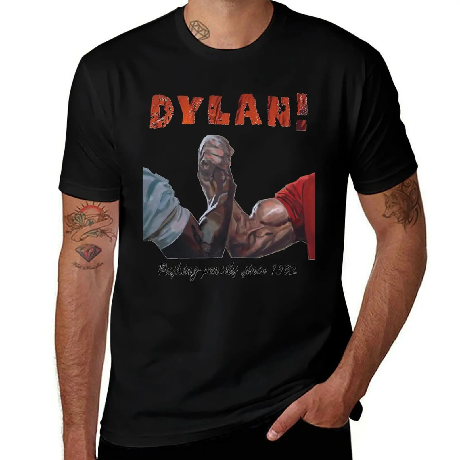 Camiseta clásica Dylan Predator Handshake Pushing Pencils, camiseta informal de moda urbana