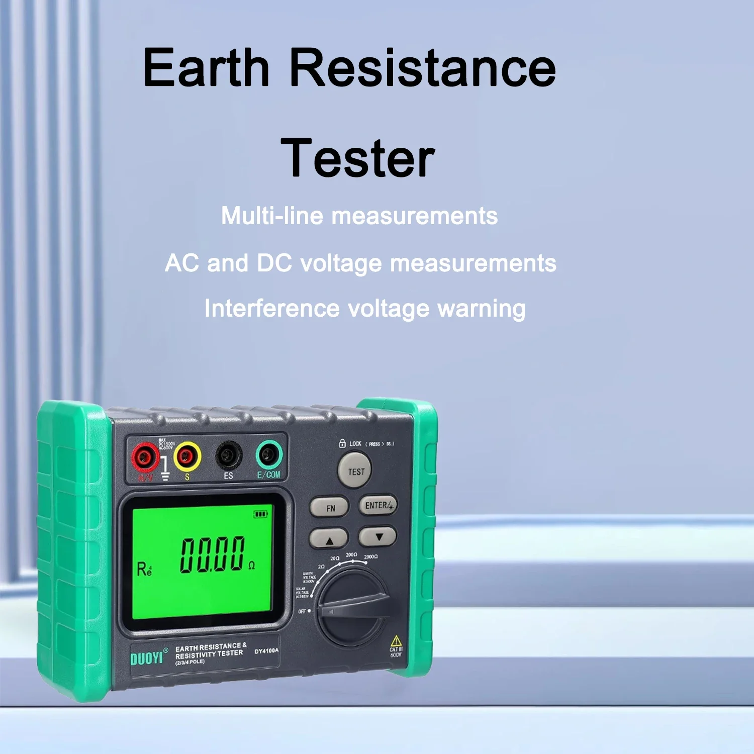 Integrated voltage and megohmmeter digital ground resistance tester: providing high-precision measurement function